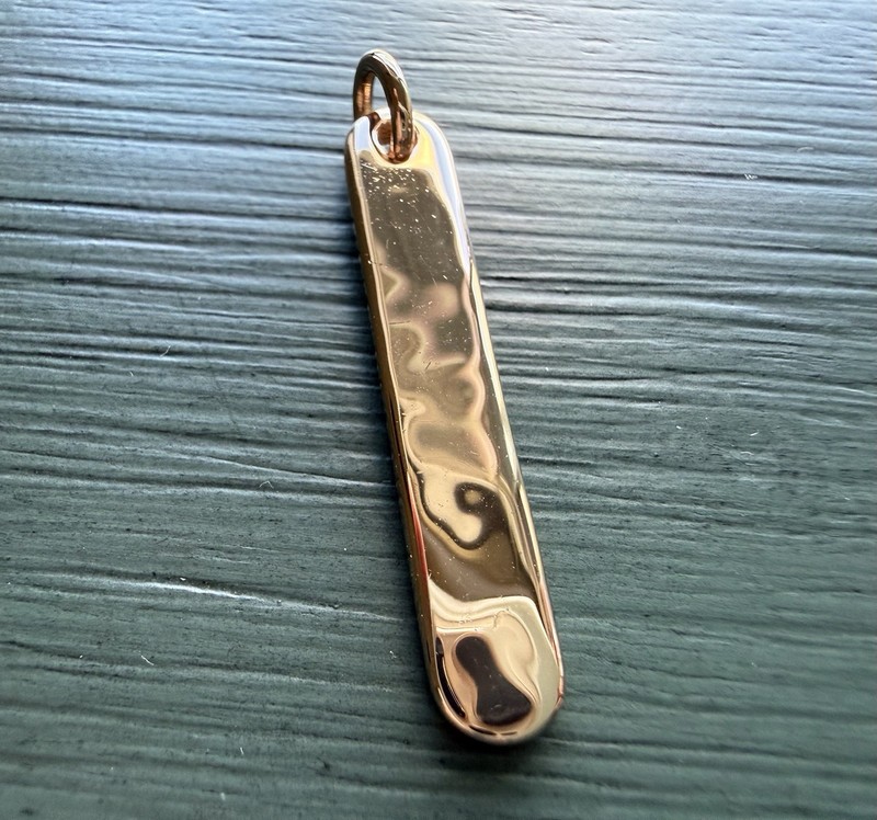Monica Vinader Havana Bar Pendant Charm 18k Rose Gold Vermeil
