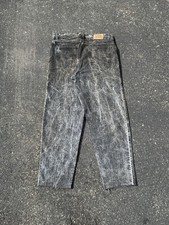 Levi's Jeans Mens Fit 34x30 Black 40550 4158 Black Tab Acid Wash Made in USA 90s
