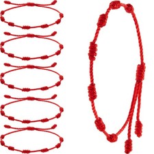 WILLBOND 6 Pieces Red String Bracelets Cord Bracelet onesize, red