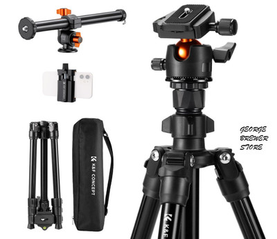 K&F Concept 76'' Camera Tripod w/ Rotating Center Column 360° Ball Head