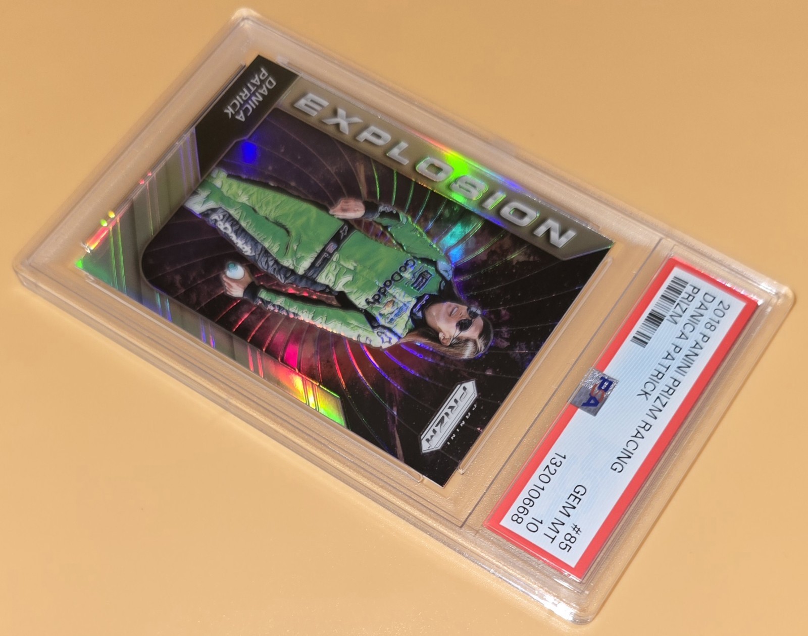 Danica Patrick PSA 10 Low Pop Silver Prizm Explosion 2018 Panini Prizm Racing 85 view 5