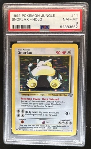 1999 Pokemon Jungle Snorlax #11/64 PSA 8