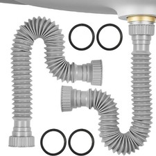 Not Leak Sink Drain Pipe Set Adjustable P Trap Designs for Bathroom Kitchen Use