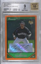 2007 Bowman Orange /250 Troy Tulowitzki #222 BGS 9 MINT Auto 06mi