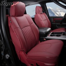 Fits 13-25 Dodge Ram 1500 13-26 2500 3500 Front Row Seat Covers Protector Red