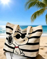 Snoopy Peanuts Bag Tote Shopping Beach Travel Canvas Purse Laptop Gift Present