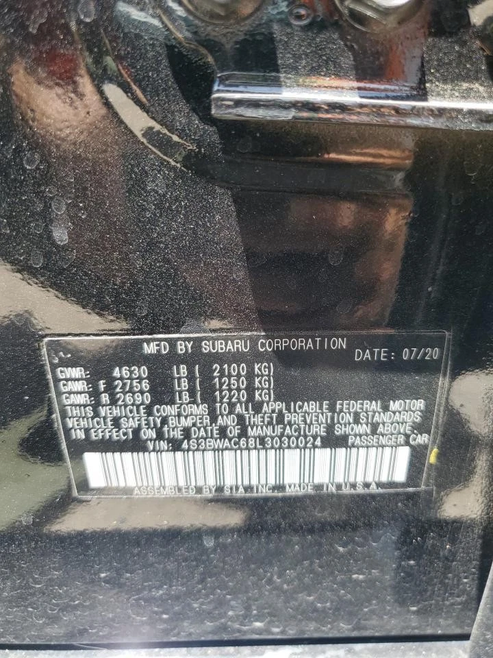 Used Speedometer Gauge fits: 2020 Subaru Legacy cluster US market ID 85002AN01A - Image 4 of 4