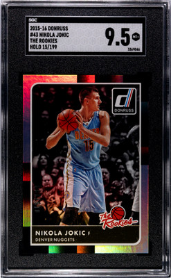2015/16 Donruss Nikola Jokic The Rookies Holo 15/199 SGC 9.5 Jersey Number Match