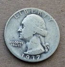 1937 S Washington Quarter - 90% Silver U.S. Coin