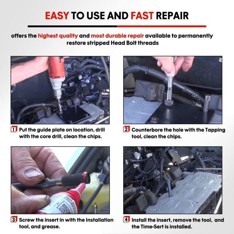 Universal Head Bolt Thread Repair Kit 35119S for Honda Toyota Cadillac M11X1.5