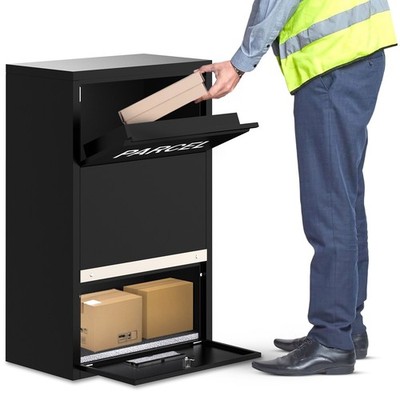 BELOFAY Schwarz Paket Drop Box Klein Hohe Kapazität Outdoor Hoch Briefkasten Paket