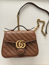 Gucci GG Marmont Crossbody Camel Leather