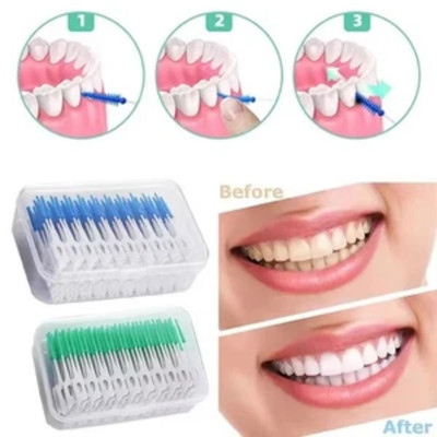 200 Interdental Sticks Zahnseide Zähne Zahnstocher Mundpflege Saubere Bürste