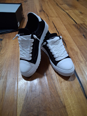NUMERIS Herren Sneaker Low Top Schnürung Schwarz/Weiß EU 45 Freizeit