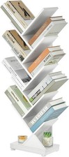 Tree Bookshelf,Retro Floor Standing Bookcase Display CDs/Magazine/Books,Small