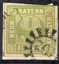Bayern Mi.Nr. 5 Mühlrad 102 , gestempelt ( 5913 )