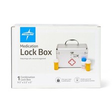 Medline Combination Medication Lock Box Holds Secure/Organized Up to 24 Bottles
