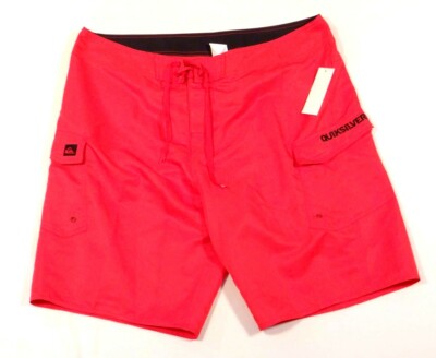 Quiksilver Manic 22 Red Cargo Boardshorts Men's NWT