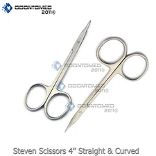 2 Pcs Stevens Tenotomy Micro Surgery Scissors 4" Straight+Curved