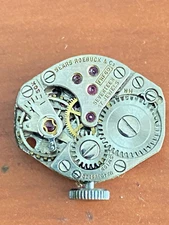 VINTAGE LADIES SEARS ROBUCK&CO. WRIST WATCH MOVEMENT, CAL. FHF60, KEEPING TIME