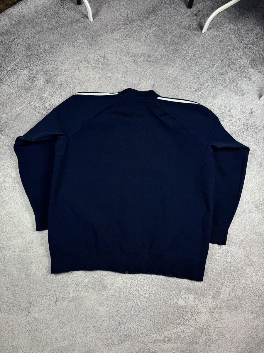 Men's ADIDAS Originaals Trefoil BF Knit Blue Track Top Jacket Full