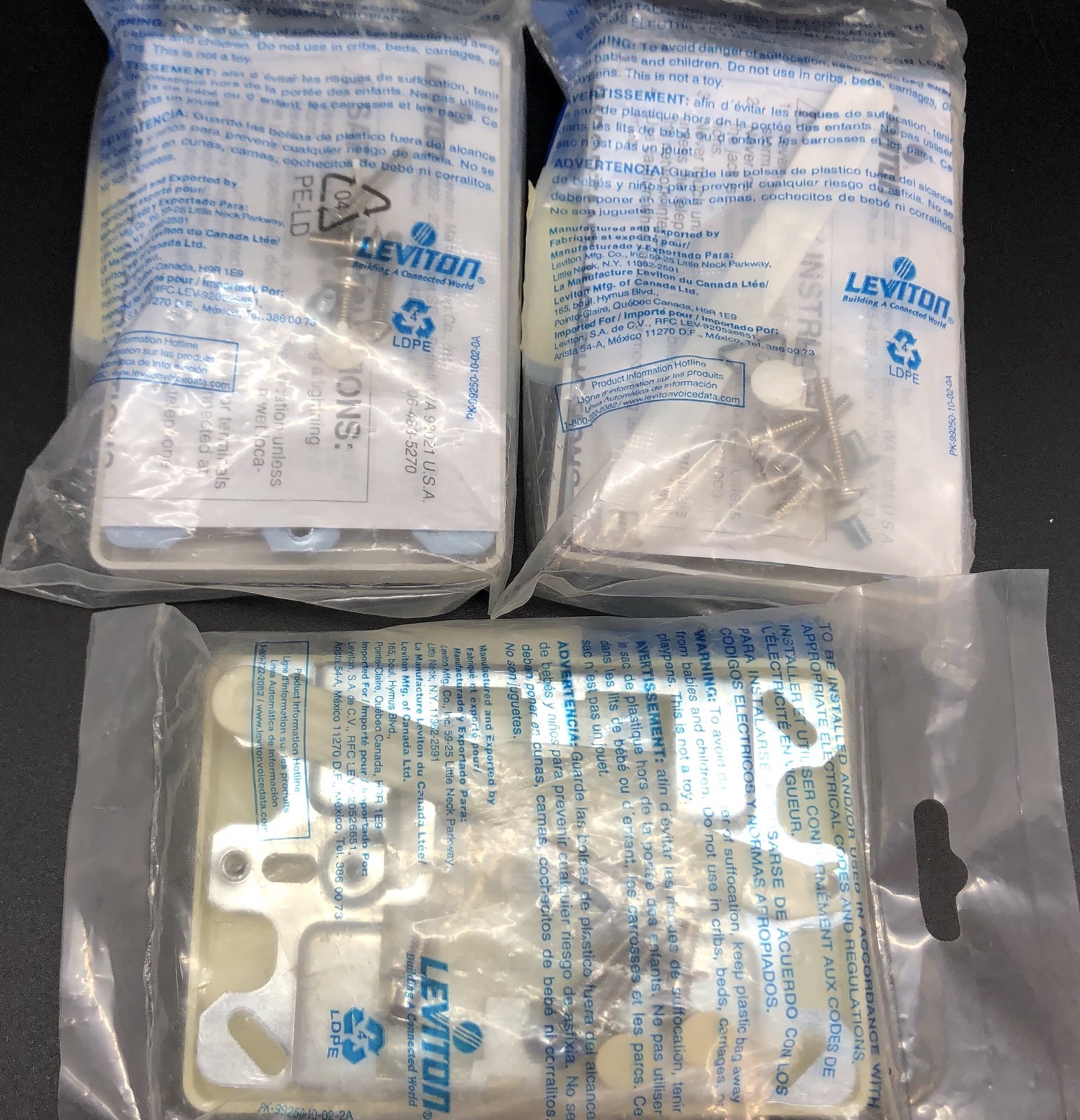 Lot of 3 Leviton 40253 QUICKCONNECT Wall Mount Modular Phone Jack Plates (RF865) eBay