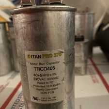 40 5 MFD TITAN PRO 370 TRCD405 HVAC Round Motor Run Capacitor 40/5 MFD 370VAC