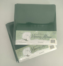 TWO NEW Westrim Crafts 12" X 12" Green Cloth Memory Album Scrapbooks Strap-Hinge
