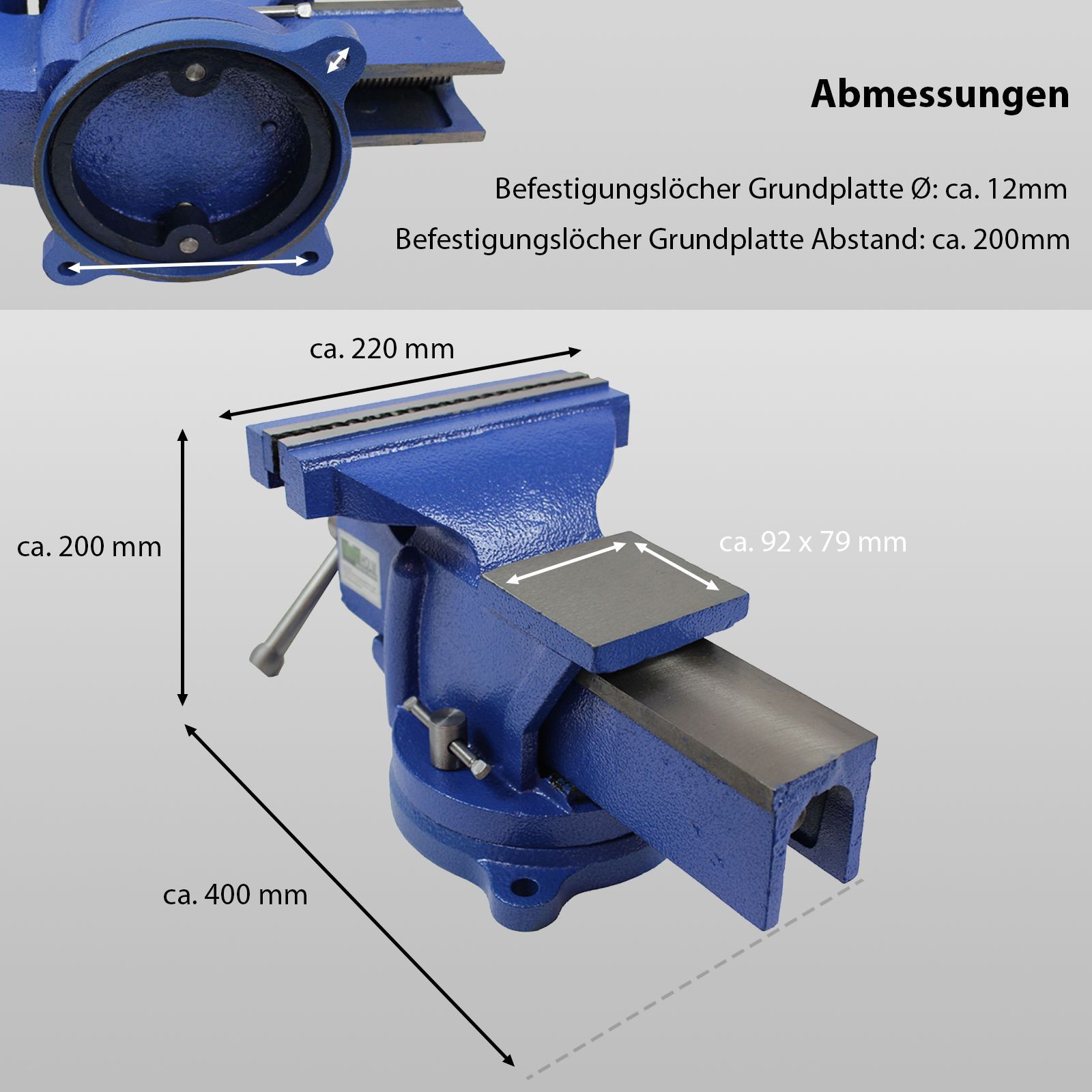 QIERF Schraubstock 100mm Aus Duktilem Gusseisen | 360° Drehbar Mit Starker Klemmkraft