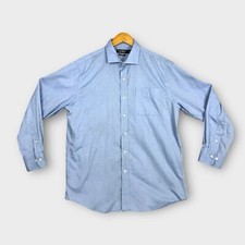 Lauren Ralph Lauren Slim-Fit Stretch Non Iron Shirt Mens 17 34/35 Blue Solid