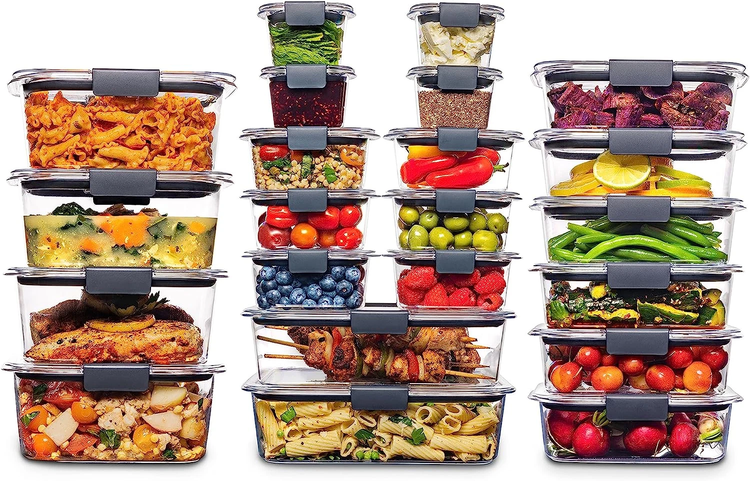 Brilliance BPA Free 44-Piece Food Storage Containers Set, Airtight, Leak-Proof,