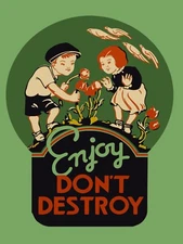 Decorative Poster.Interior wall art room design.Enjoy.Don't destroy.Garden.11530