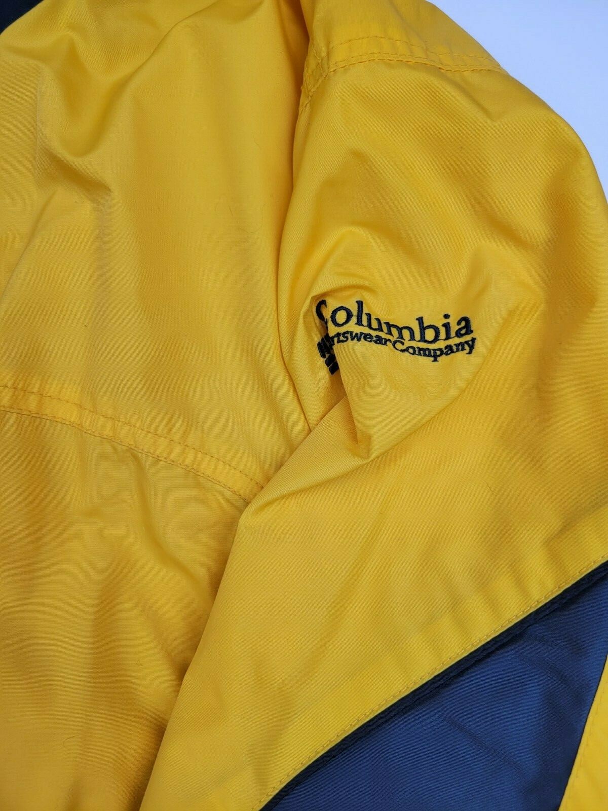 Columbia Rain Windbreaker Jacket Coat Yellow Mens Sz … Gem