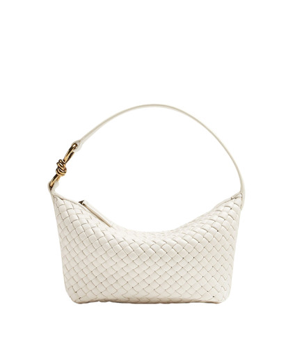 Bottega Veneta Knot Small Chalk Leather Hobo Bag New And Authentic