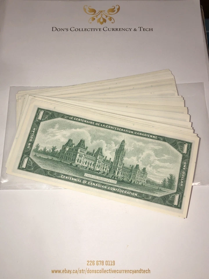 1967 Canada One Dollar $1 Bill Crisp Clean Uncirculated W/ Collector Packaging - Image 3 of 4