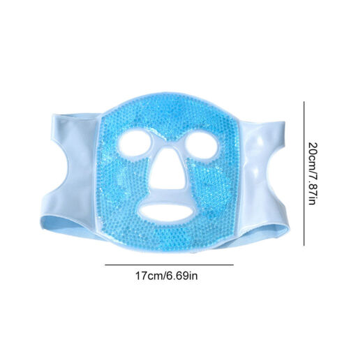 Cold Face Eye Mask Reusable Ice Face Mask for Dark Circles and Puffiness (Blue) - Picture 9 of 10