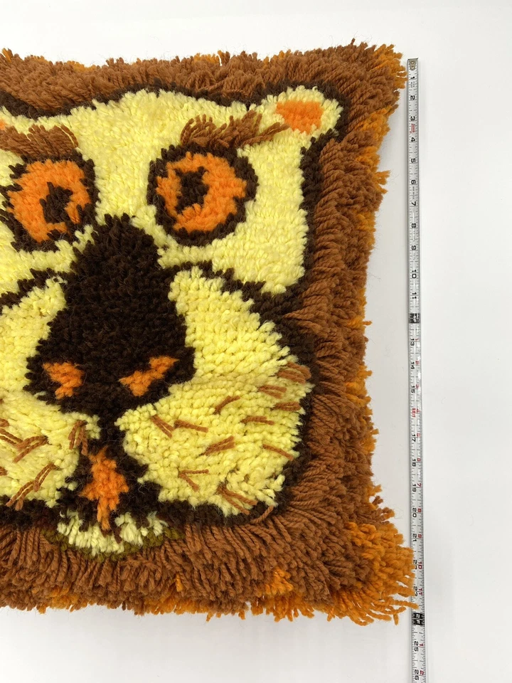 复古 Swag 狮子枕头 棉填充 复古动物 丛林 装饰 大号 — 第 3/4 张图片