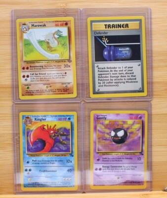 Marowak 39, Kingler 38, Trainer 80 ENM+ Pokémon 1999 Lot of 4 *Buy 2, Get 1 Free