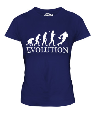 AMERICAN FOOTBALL EVOLUTION OF MAN LADIES T-SHIRT TEE TOP GIFT