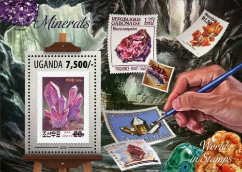 Timbre minéraux timbre-poste amiéthyste malachite mimite S/S MNH #3151 / Bl.436 - Photo 1 sur 12