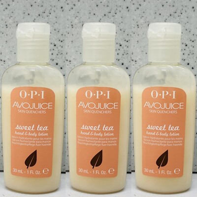 LOT 3 - OPI Avojuice SWEET TEA Skin Quenchers Hand Mini Lotion 30 mL 1 oz