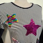 NWT Desigual Girls Reversible Sequins  Open Shoulders Top, 100% Cotton, sz 11-12 — photo 2