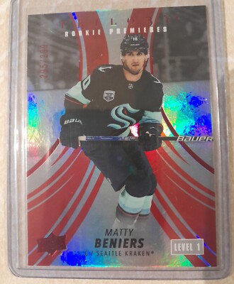 22/23 UD Trilogy Rookie Premieres Red #149 Matty Beniers 295/299 Seattle Kraken