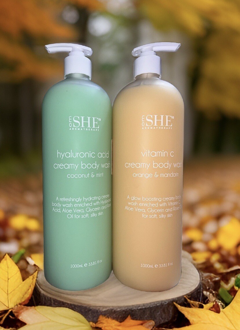 (2)Om She Aromatherapy Hyaluronic Acd Coconut & Mint Creamy Body Wash