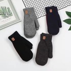 Gants d'hiver homme double couche laine velours épais chaud doigts pleins mitaines cadeau