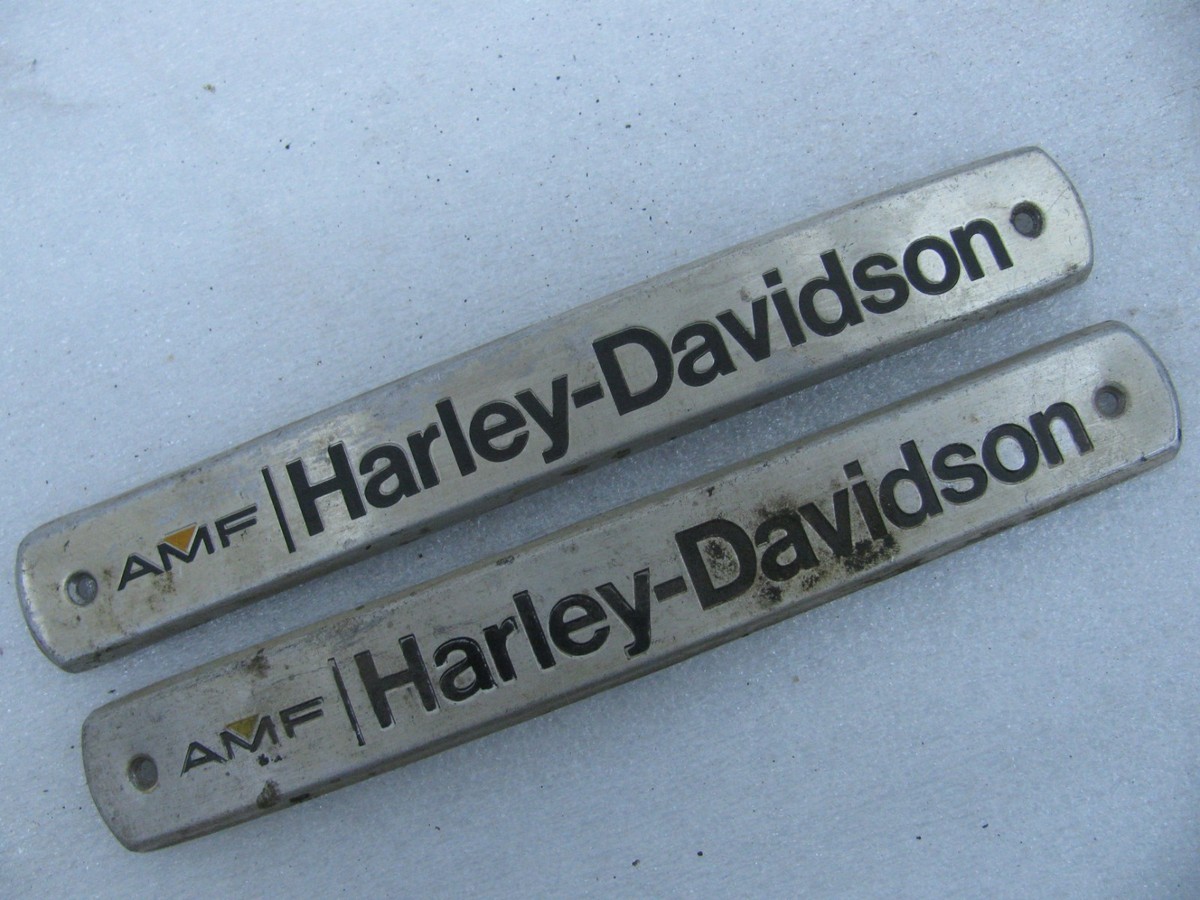 Harley Davidson AMF Shovelhead Original Gas Tank Badges Emblems