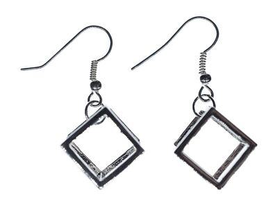 Miniblings Dreieck Ohrringe - Silberfarbene Geometrische Ohrhänger Handmade