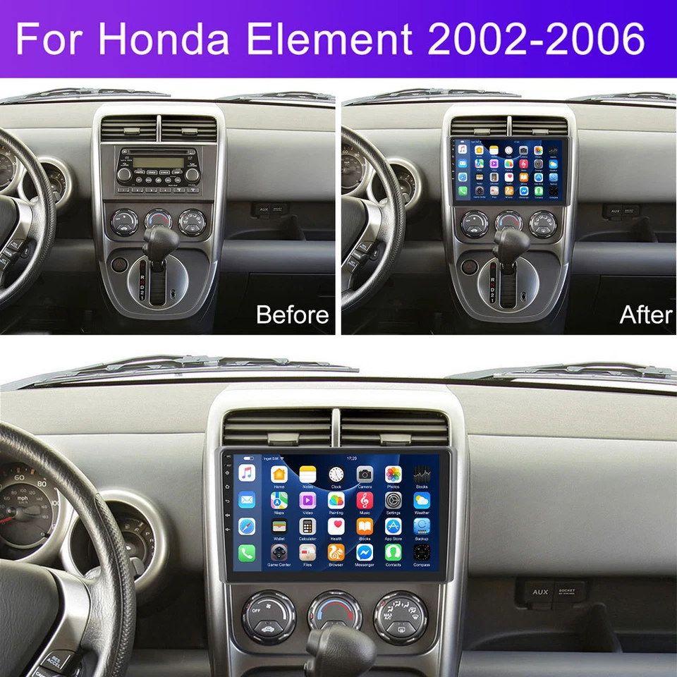 Radio estéreo GPS Apple Carplay Android 15 2+64 GB para Honda Element 2003-2006 Foto 4 de 4