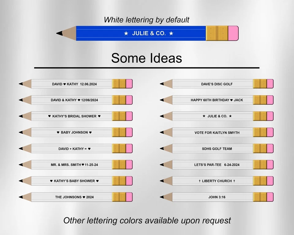 Azul real, mini lápices de golf, ducha nupcial, baby shower, guardar la fecha Foto 2 de 4