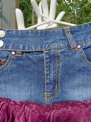 Mary Kate & Ashley Autumn Berry Denim Skort Size 7 Velvet Ruffled Very Nice! - Picture 5 of 15